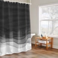 thumbnail image 4 of Black Gradient Shower Curtain, Watercolor Abstract Black Gradient Water Ripples Waterproof Shower Curtain Set with 12 Hooks Lightweight Bath Curtains Fabric Bathroom Decor 60x72 Inches, 4 of 9