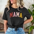 thumbnail image 5 of Camiseta de mujer Penkiiy Mama Carta impresa T-shirt Día de la Madre Tops de manga corta 3XL Negro, 5 of 5
