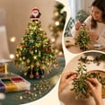 thumbnail image 5 of Aoznliie DIY Christmas Tree Kit, Santa Topper Beaded Tabletop Xmas Tree with Lights, 8x6 Inch Handmade Craft Decor for Shelf Desk, Green, 5 of 7
