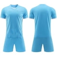 thumbnail image 2 of Boys Athletic Wear Ndbuld Children's Short Sleeve Top With Elastic Waist Shorts Sportswear And Soccer Set For Middle And Big Kids Blue XS, 2 of 8