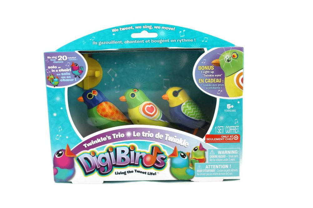 Digibirds Twinkle's Trio Set of 3 Interactive Birds Collection Sing 20 Melodies 