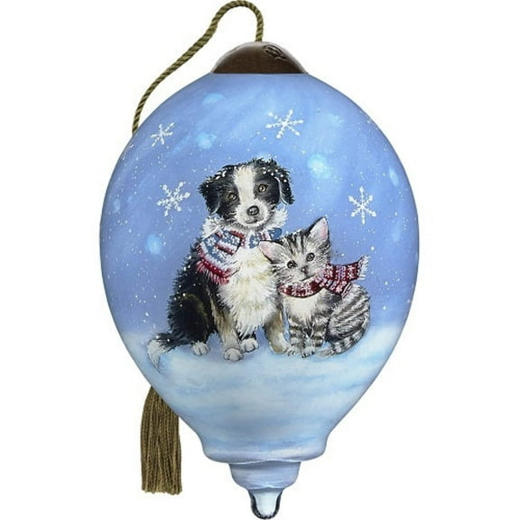 Ne'Qwa Art Bundled In Love by Sarah Summers Hand-painted Glass Ornament