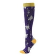 thumbnail image 1 of Chaussettes Crew pour Femmes, Chaussettes d'Exercice Anti-Stress Chaussettes Élastiques Chaussettes de Compression pour Course à Pied Chaussettes Jacquard Mollet, Chaussettes Bottes pour Femmes, Taille : S, 1 of 3