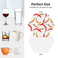 thumbnail image 5 of Leather Coasters with Heat-resistant for Drinks, Pepper Abstract -标题2 Hexagon, 5 of 5