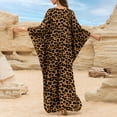 thumbnail image 6 of Women Kaftan Dresses Cover Ups Vintage Boho Printed Long Sleeve V Neck Beach Dress Lightweight Vacation Sheer Bathing Suits, 6 of 7