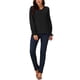 thumbnail image 2 of Blusa de encaje con escote en V y mangas de linterna para mujeres de INSPIRE CHIC, 2 of 5