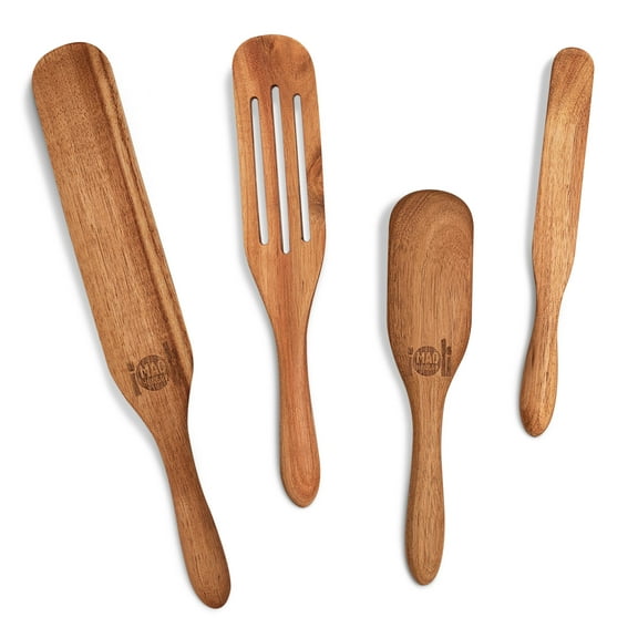 As Seen on TV Mad Hungry Original 4-Piece Acacia Spurtle Set, Natural