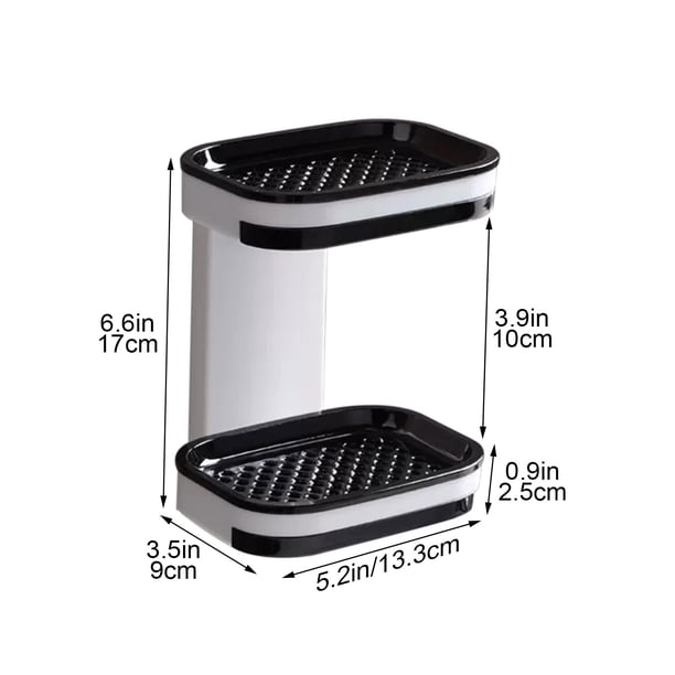 Jabonera con ventosa, doble estante, jabonera de pared para baño, organizador de almacenamiento de jabón de doble capa con drenaje, bandeja recolectora de agua sin perforaciones para ducha, encimera