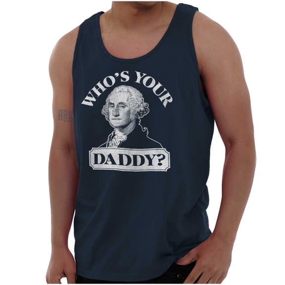 Funny Who's Your Daddy USA American Plus Size Graphic Tank Top Brisco Brands 2X