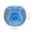 thumbnail image 4 of 1pc Blue Glass Candle Holder Mosaic Candlestick European Style Battery Not Included, 4 of 8