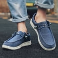 thumbnail image 5 of Mens Casual Canvas Slip-on Loafers Shoes Men Lightweight Boat Shoes Comfortable Softsole Walking Shoes 9 US Men Blue,10.24" Heel to Toe, 5 of 7