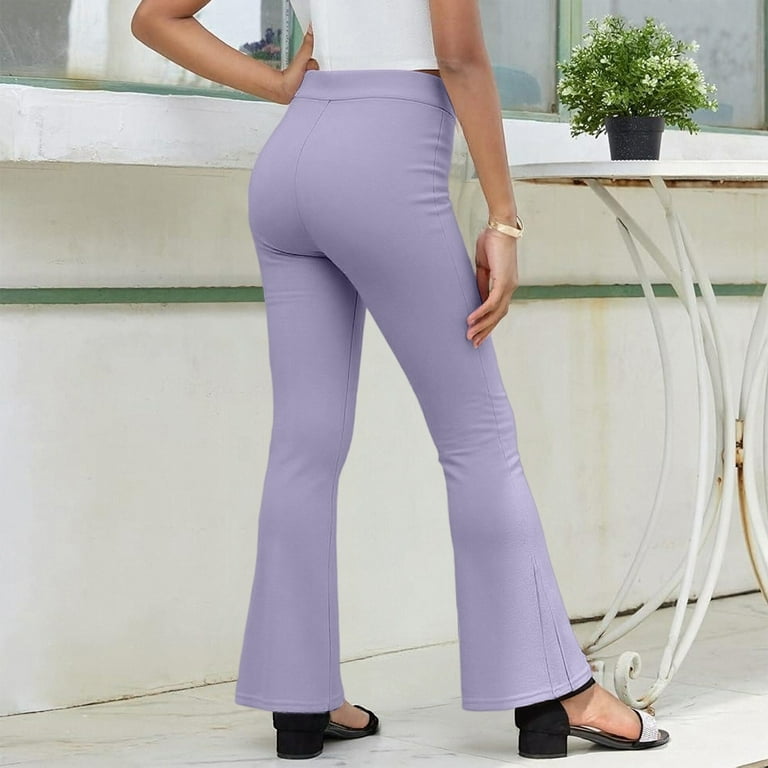 ZHOUCHANKIDS Stylish Girls Flared Pants with Front Slit High Waist