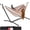 Desert Stripes, variant on Double Hammock (with Steel Stand) — Indoor/Outdoor Brazilian-Style Cotton Hammock, Includes Portable Carry Bag, Seats Two People