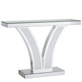 thumbnail image 5 of Fnova Mirrored Glam Console Table, Modern Silver Entryway Sofa Table with Crystal Diamond Inlay Frame for Living Room Hallway Foyer, 5 of 13