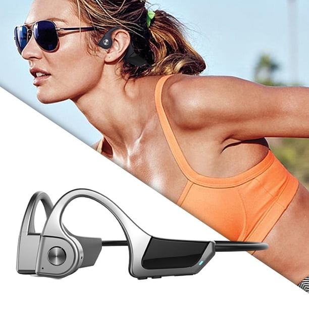 Auricures con Conducción ósea con Micrófono Incorporado 180mAh Batería Auricures Inalámbricos para Entrenamientos Que Ejecutan Música Que - Gris