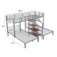 thumbnail image 4 of Metal Twin Over Twin & Twin Bunk Bed, Triple Bunk Bed with Storage Staircase - Modern Space Saving Triple Bunk Bed for Small Space, Guest Room, Silver, 4 of 16