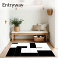 thumbnail image 3 of Flatwoven High Traffic Area Rug, Elegant Black Kitchenware with Modern Geometric Design, Non Slip, Stain Resistant, Washable Area Rugs for Living Room, Bedroom(Black, 4X6), 3 of 8