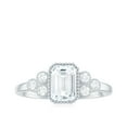 thumbnail image 4 of Rosec Jewels Certified Moissanite Emerald Cut Engagement Ring 2 Carat - Designer Ring - 6X8 mm - D-VS1 Quality, 18K White Gold, US 11.50, 4 of 8