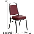 thumbnail image 2 of Wubio Trapezoidal Back Vinyl Stackable Banquet Chair, Multipurpose Stacking Chair with Padded Seat and Back, Burgundy/Silver, 2 of 10