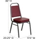 thumbnail image 2 of Songqin Trapezoidal Back Vinyl Stackable Banquet Chair, Multipurpose Stacking Chair with Padded Seat and Back, Burgundy/Silver, 2 of 16