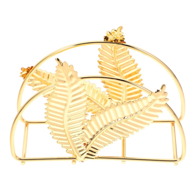 unbranded Soporte Estable De Servilletas Metálico Con De Hojas Dorado Ideal Para Bodas Y Restaurante