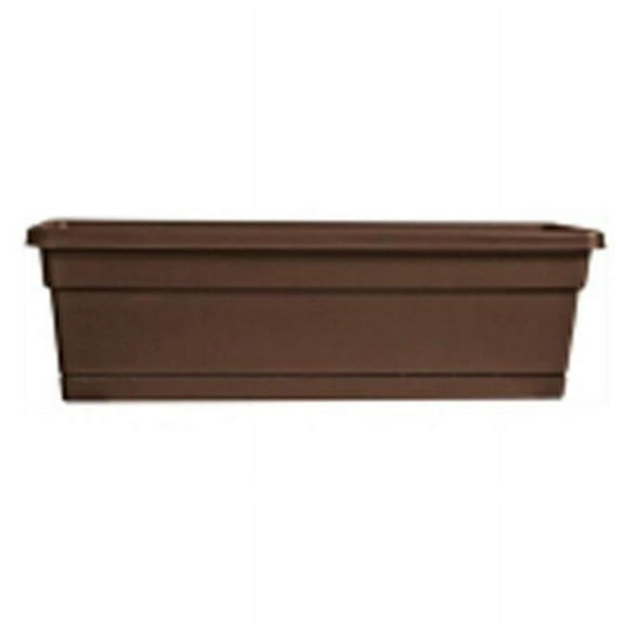 Rolled-rim Resin Window Box, Cocoa, 24", ATT , WB2412CO