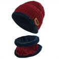 thumbnail image 2 of Viworld Winter Beanie Hat Scarf Set Warm Knit Hat Thick Knit Skull Cap For Men Women, Red, 2 of 7