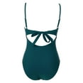 thumbnail image 4 of Huesdet Women Athletic One Piece Swimsuits Sporty Racerback Bathing Suits Full Coverage Modest Swimwear[Green,M], 4 of 6