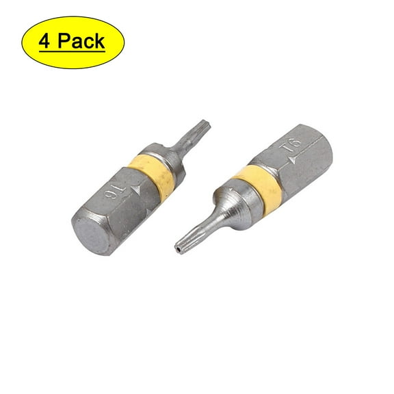 4Pcs T6 Head Magnetic Security Torx Screwdriver Bits 25mm Long