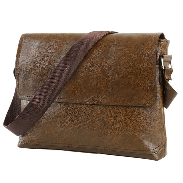 CUITING Men‘s Leather Bags For Men Men‘s Cross Body Handbag-Lightbrown