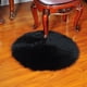 thumbnail image 3 of Alfombra redonda de estilo europeo, diámetro de 90 cm, gris, ideal para sala o dormitorio, suave y cálida, fácil de limpiar, perfecta para pisos de madera o laminados., 3 of 7