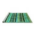 thumbnail image 2 of Ahgly Company Machine Washable Indoor Rectangle Oriental Turquoise Blue Industrial Area Rugs, 2' x 5', 2 of 4