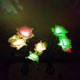 thumbnail image 2 of 1 lámpara LED solar para exteriores con forma de narciso, resistente al agua, para césped, para decoración (4 tenedores, blanco y amarillo), 2 of 6