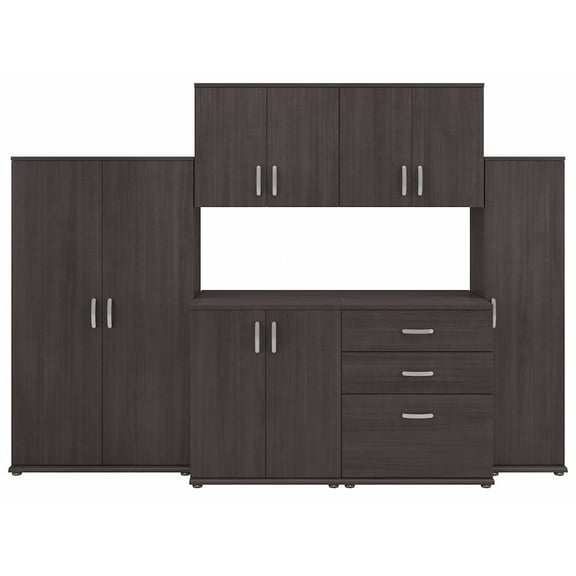 Universal 6 Piece Laundry Room Storage Set in Storm Gray - Engineered Wood