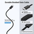 thumbnail image 6 of MOSENSE USB C to USB C Cable(2 Pack), 60W Fast Charging C to C Charger Cord Braided, 2m/6.6FT, Black, 6 of 6