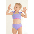 thumbnail image 2 of Tiny Cutey Toddler Girl Swimsuit Set Baby Solid Swimwear Summer Beach Bathing Suit Two Pieces for 2-3T, 2 of 7
