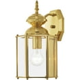 thumbnail image 2 of 7 inch 1 Light Polished Brass Outdoor Wall Lantern Pendant Lighting Fixture with Clear Beveled Glass Shade backed with Solid Brass material for patio, front porch, entryway and more, 2 of 7