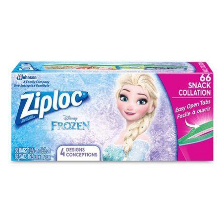 Disney Frozen Ziploc Seal Top Snack Bags 66/Box