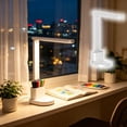 thumbnail image 1 of Lámpara de escritorio LED plegable con base de almacenamiento, pantalla de hora, cabezal ajustable, para leer, estudiar, trabajar, oficina en casa, mesita de noche, dormitorio, blanca, 1 of 7