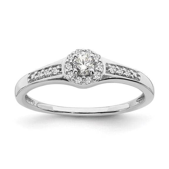 Diamond2Deal 10k White Gold Lab Grown Diamond Complete Cluster Engagement Ring for Women Size- 7