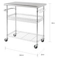 thumbnail image 2 of TRINITY EcoStorage® 34" Stainless Steel Kitchen Cart, NSF - Chrome, 2 of 9
