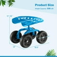 thumbnail image 3 of Topcobe Garden Rolling Workseat with 360° Swivel Seat and Adjustable Height, Outdoor Garden Carts-Blue, 3 of 10