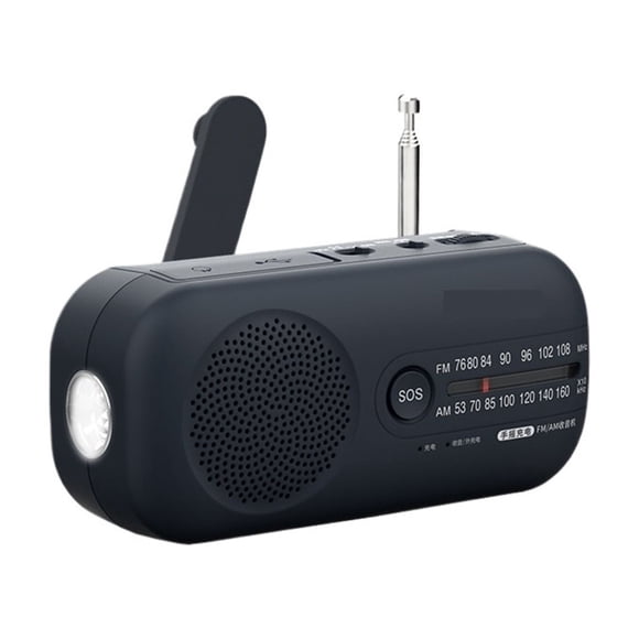 Hand Crank Emerncy Radio with Flashlight, Multi-Function Recharable FM Radio for Disaster Preparedness, Portable Survival ar with USB Charging ,Handy Bright