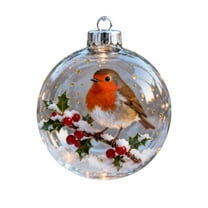 Nature’s Birds Crystal Glass Ornament Set, Hummingbird Ornaments for Christmas Tree Cardinal Bird Glass Clear Plastic Christmas Balls Xmas Tree Memorial Gifts, Holiday Family