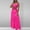Hot Pink, variant on Jacenvly New Maxi Dresses for Women 2024 Women'S Summer Solid Color Sleevless V-Neck Skirt Suit Satiny Soft Casual Flowy Dresses for Women Black