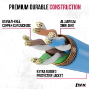 LyxPro 300 Feet Shielded Cat6 Cable, RJ45 Ethercon Cable - Male to Male - Blue