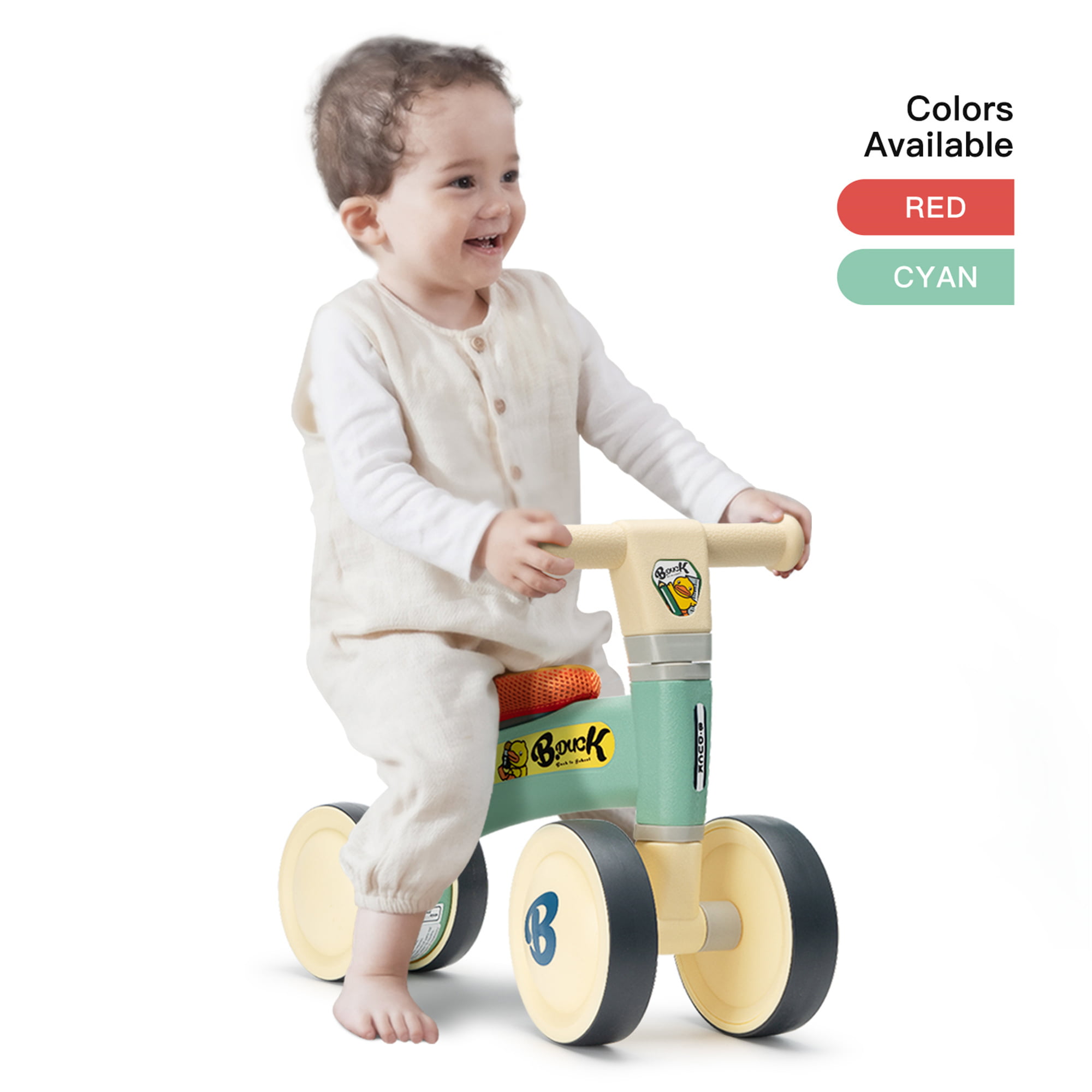 Baby Balance Bike Cute Tricycle Bike No Pedals Kids Riding Toys Indoor Outdoor 10-24 Months Gifts for Boys and Girls White