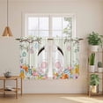 thumbnail image 2 of Easter Kitchen Curtain for Berdoom Living Room Cafe 54 Inch Length, Spring Farmhouse Watercolor Bunny Eggs Wood Grain Tiers Curtains Light Filtering Drapes Window Treatment 2 Panels 52"Wx54"L, 2 of 8