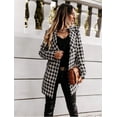 thumbnail image 2 of utcoco Womens 2026 Fashion Tweed Blazers Business Casual Double Breasted Open Front Plaid Blazer Jackets, 2 of 6