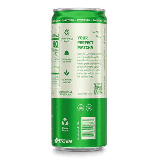 Matcha LOVE Japanese Matcha Green Tea Blend Sweetened 45mg Caffeine 12 Pack X 8 fl oz